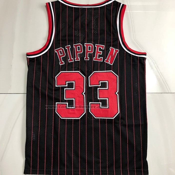 Maglia Chicago Bulls Scottie Pippen NO 33 Mitchell & Ness 1996-97 Nero2